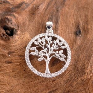 Anhänger 925 Silber Baum mit Zirkonia