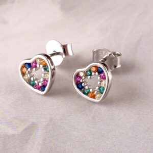 Ohrstecker 925 Sterling Silber Herz mit Zirkonia