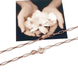 Paperclip Kette 925 Silber Rosegold