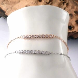 Armband 925 Silber mit Zirkonia Silber oder Roségold