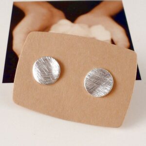 Ohrstecker 925 Sterling Silber Kreis gebürstet