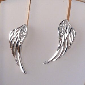 Ohrklemmen 925 Silber Flügel mit Zirkonia