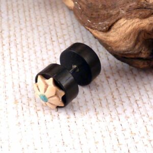 Fake Ohrstecker Holz
