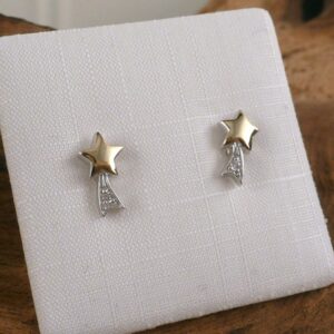Ohrstecker 925 Silber Sternschnuppe rhodiniert