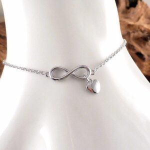 Armband 925 Silber rhodiniert Herz & Unendlichkeit