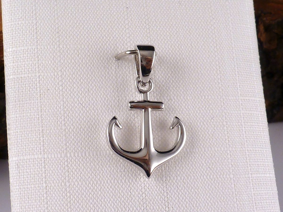 Anhänger aus 925 Sterling Silber Anker rhodiniert – Bild 3