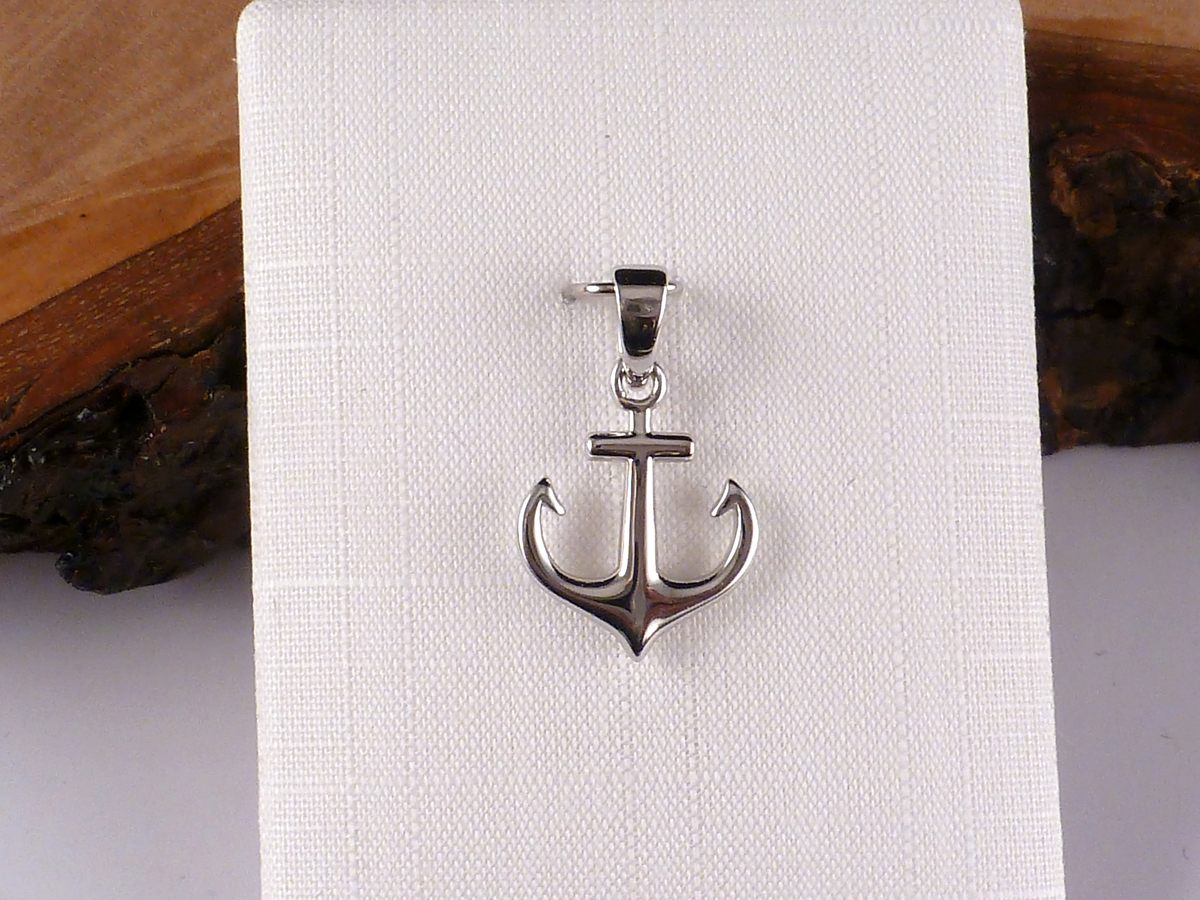 Anhänger aus 925 Sterling Silber Anker rhodiniert – Bild 2