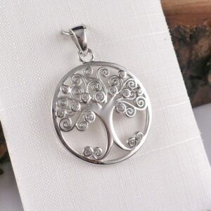 Anhänger aus 925 Sterling Silber Baum rhodiniert