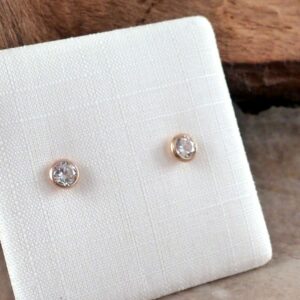 Ohrstecker 925 Silber rosegold mit Zirkonia