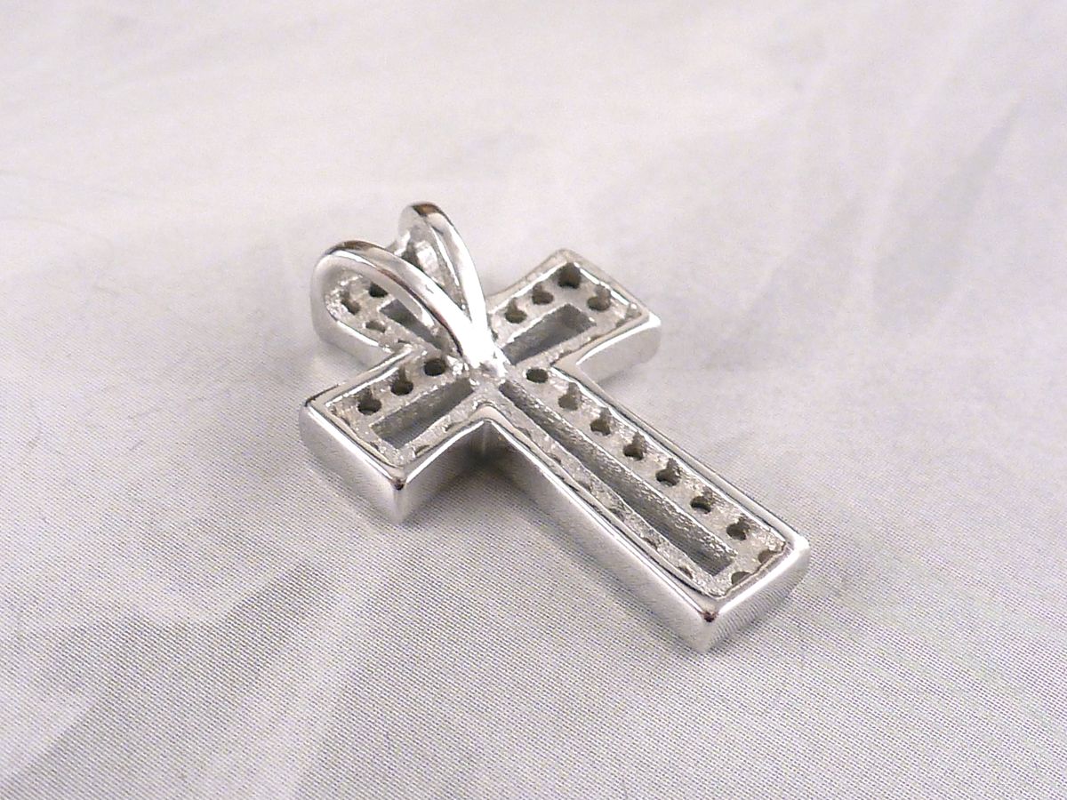 Anhänger 925 Silber Kreuz mit Zirkonia – Bild 2