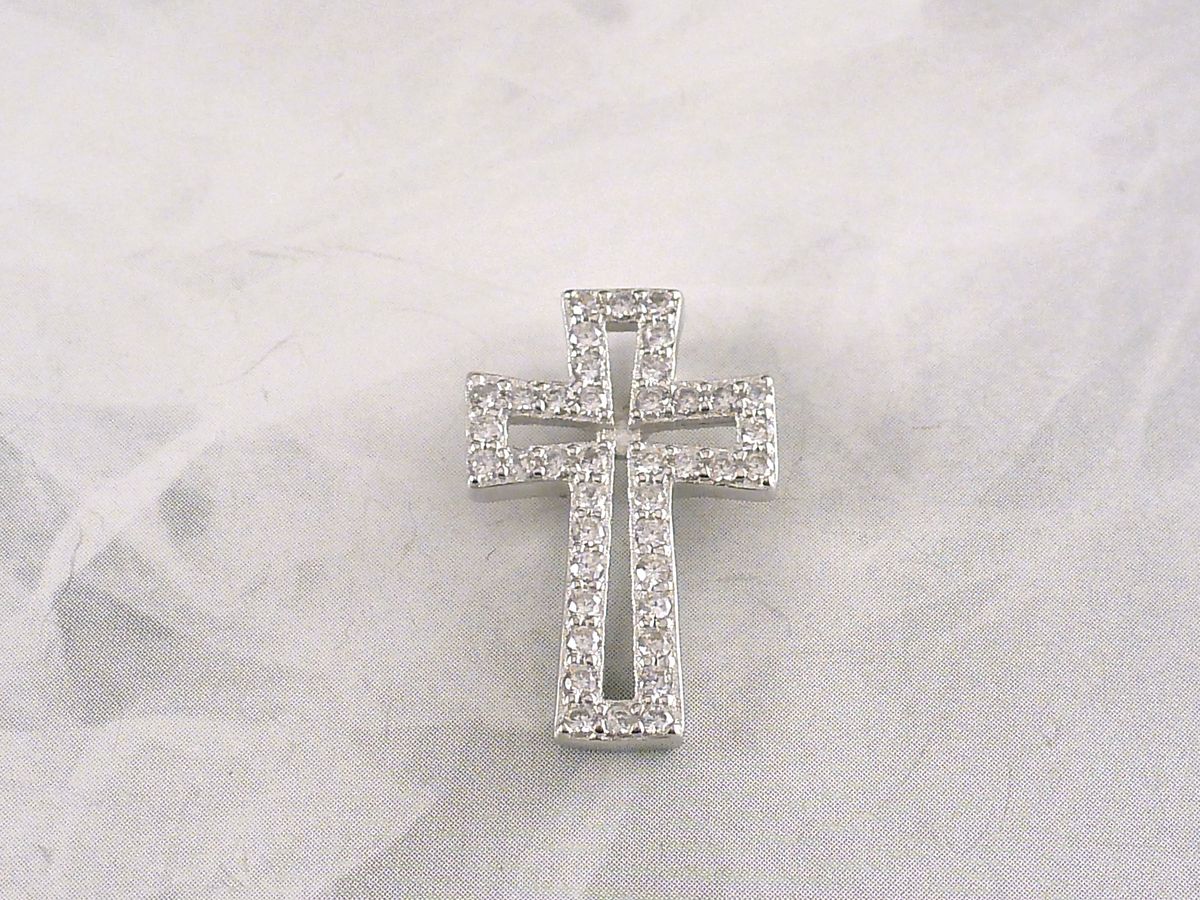 Anhänger 925 Silber Kreuz mit Zirkonia