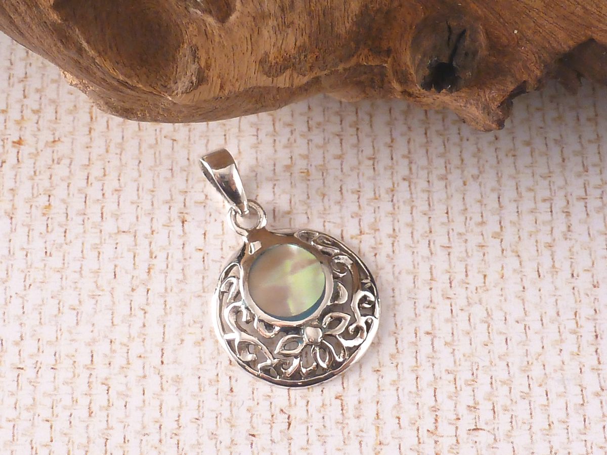 Anhänger 925 Silber Paua Muschel