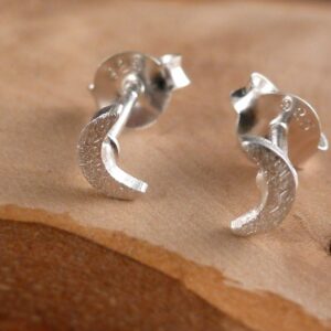 Ohrstecker 925 Silber Halbmond mini 5 mm