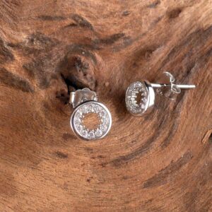 Ohrstecker 925 Silber Kreis mit Zirkonia