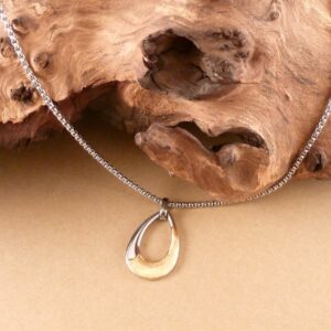 Kette mit Anhänger aus Edelstahl vergoldet 45 cm