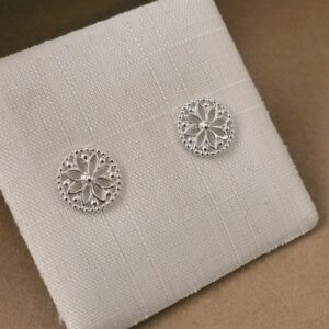 Ohrstecker 925 Silber Blume filigran Ø 7 mm