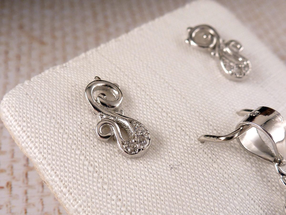 Schmuckset Anhänger und Ohrstecker Silber Katze – Bild 3