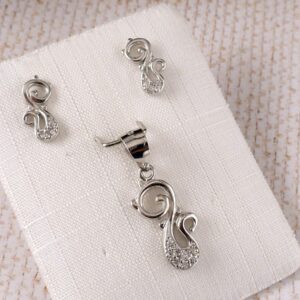 Schmuckset Anhänger und Ohrstecker Silber Katze