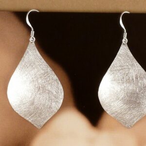 Ohrhänger Ohrringe 925 Silber Blatt gebürstet