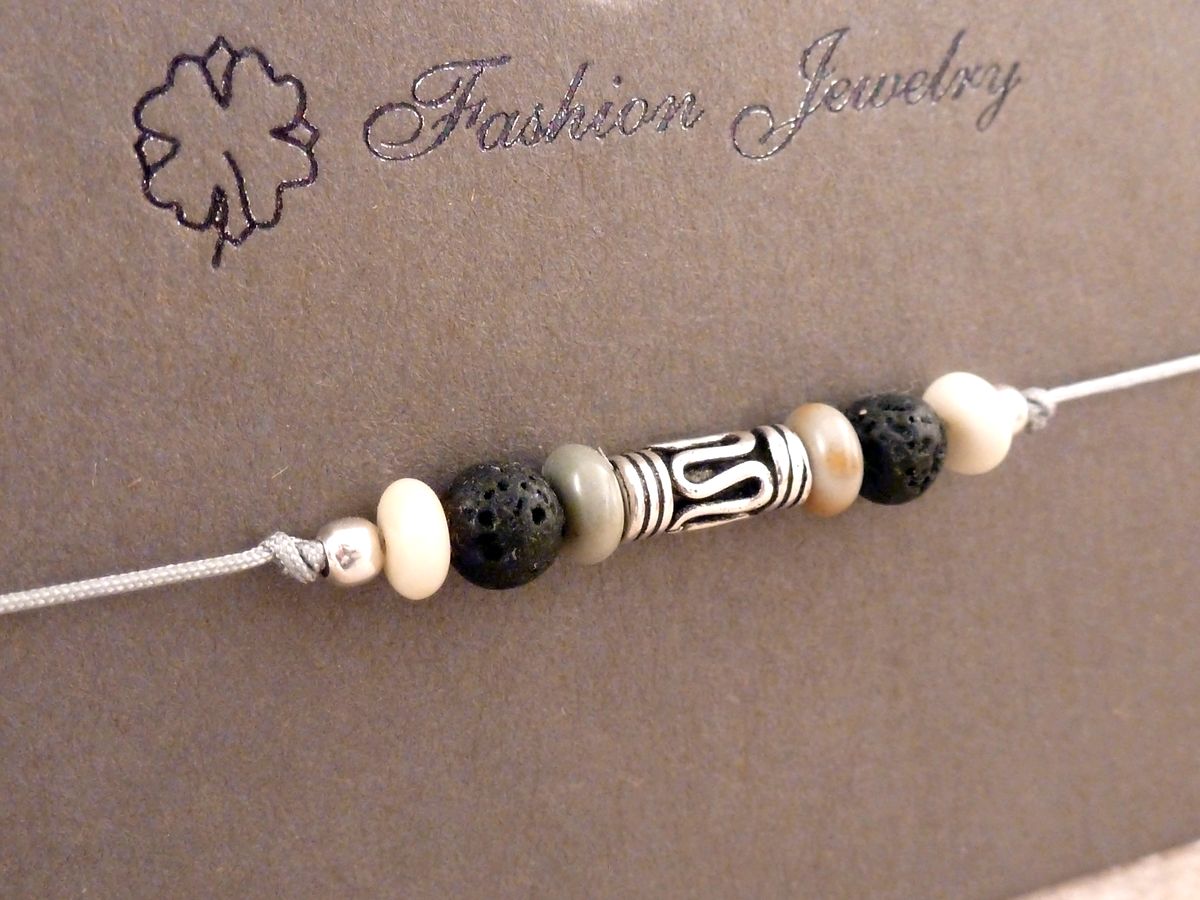Armband handgefertigt Picassojaspis Edelstein Perlen – Bild 3