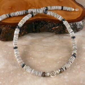 Kette Perlmutt Plättchen 925 Silber