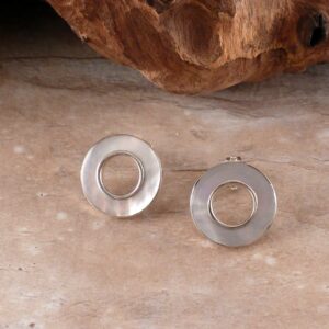 Ohrstecker 925 Silber Perlmutt Kreis