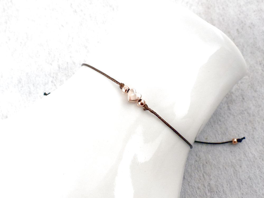 Armband 925 Silber Herz Rosegold – Bild 3