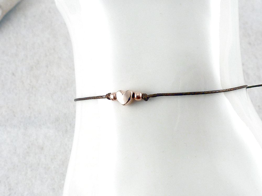 Armband 925 Silber Herz Rosegold – Bild 2