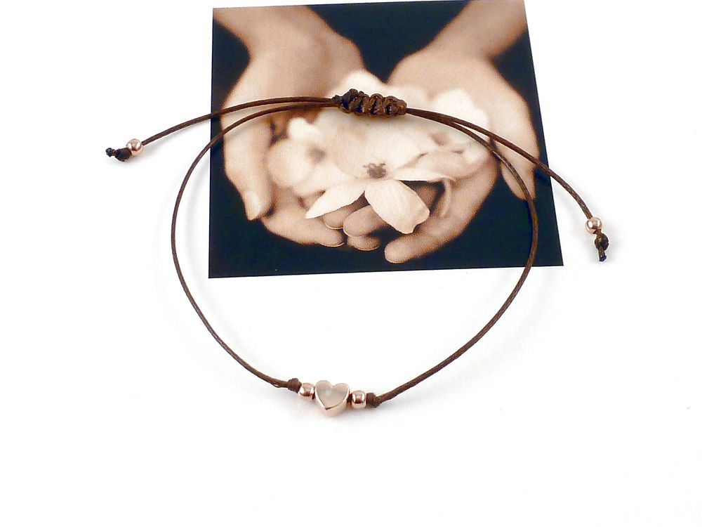 Armband 925 Silber Herz Rosegold