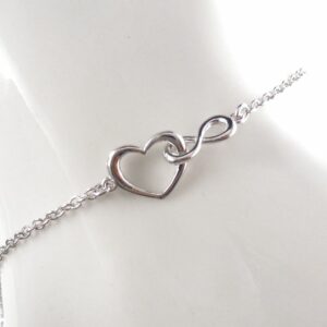Armband 925 Silber Herz Unendlichkeit