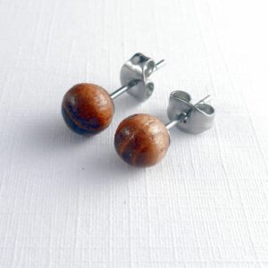 Holzohrstecker Kugel Edelstahl