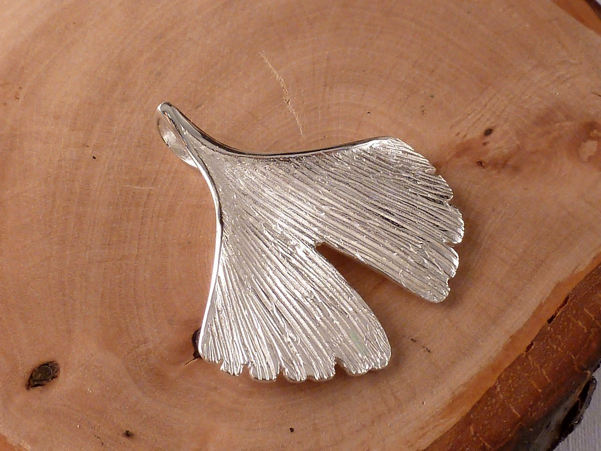 Anhänger 925 Silber Ginkgo Blatt