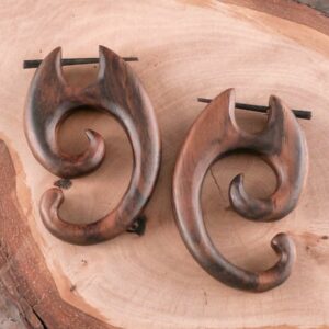 Creolen Holz Ohrringe