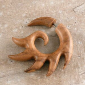 Fake Ohrstecker Holz