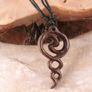 Kette Stoffband mit Holz Anhänger