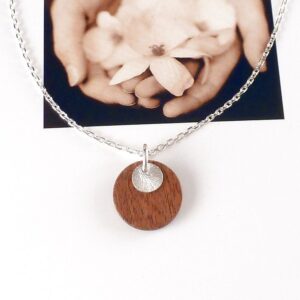 Anhänger Holz Plättchen Silber