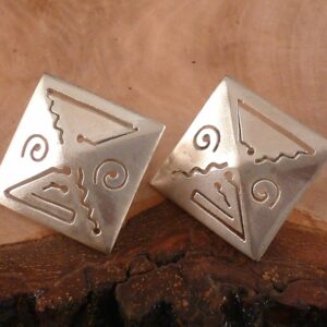 Ohrstecker 925 Silber eckig
