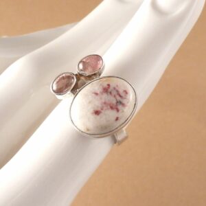 Ring 925 Silber Turmalin Cinnabar