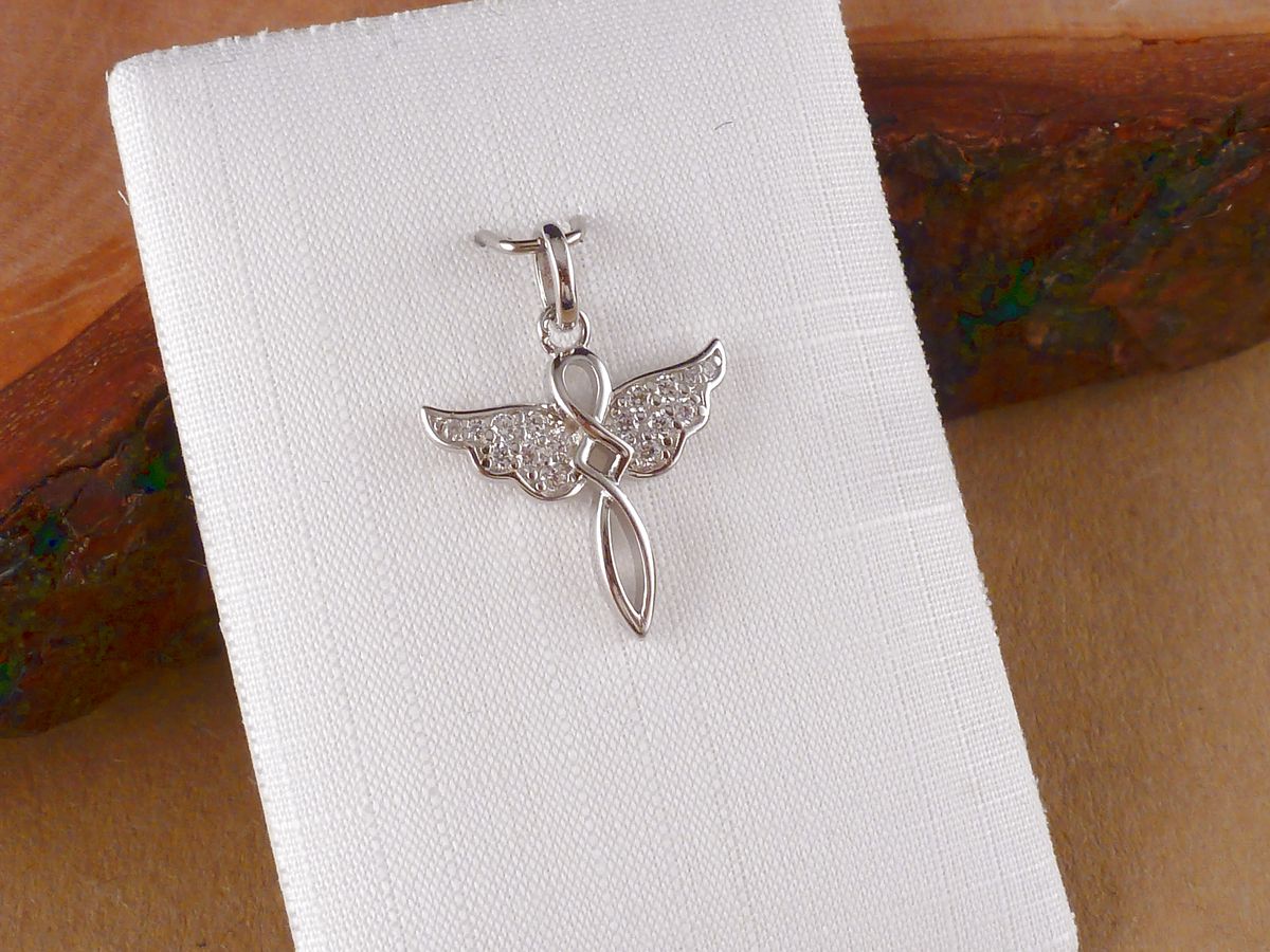 Anhänger 925 Silber Engel Zirkonia