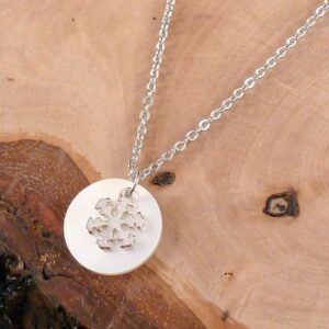 Halskette 925 Silber mit Anhänger Schneeflocke