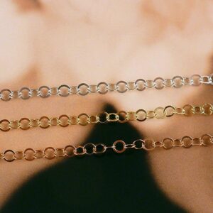 Kette 925 Silber Kreise Gliederkette Rosegold vergoldet
