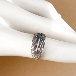 Ring 925 Silber Feder