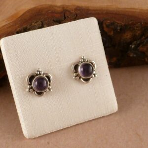 Ohrstecker Silber Amethyst Blume