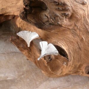 Ohrstecker 925 Silber Ginkgo Blatt