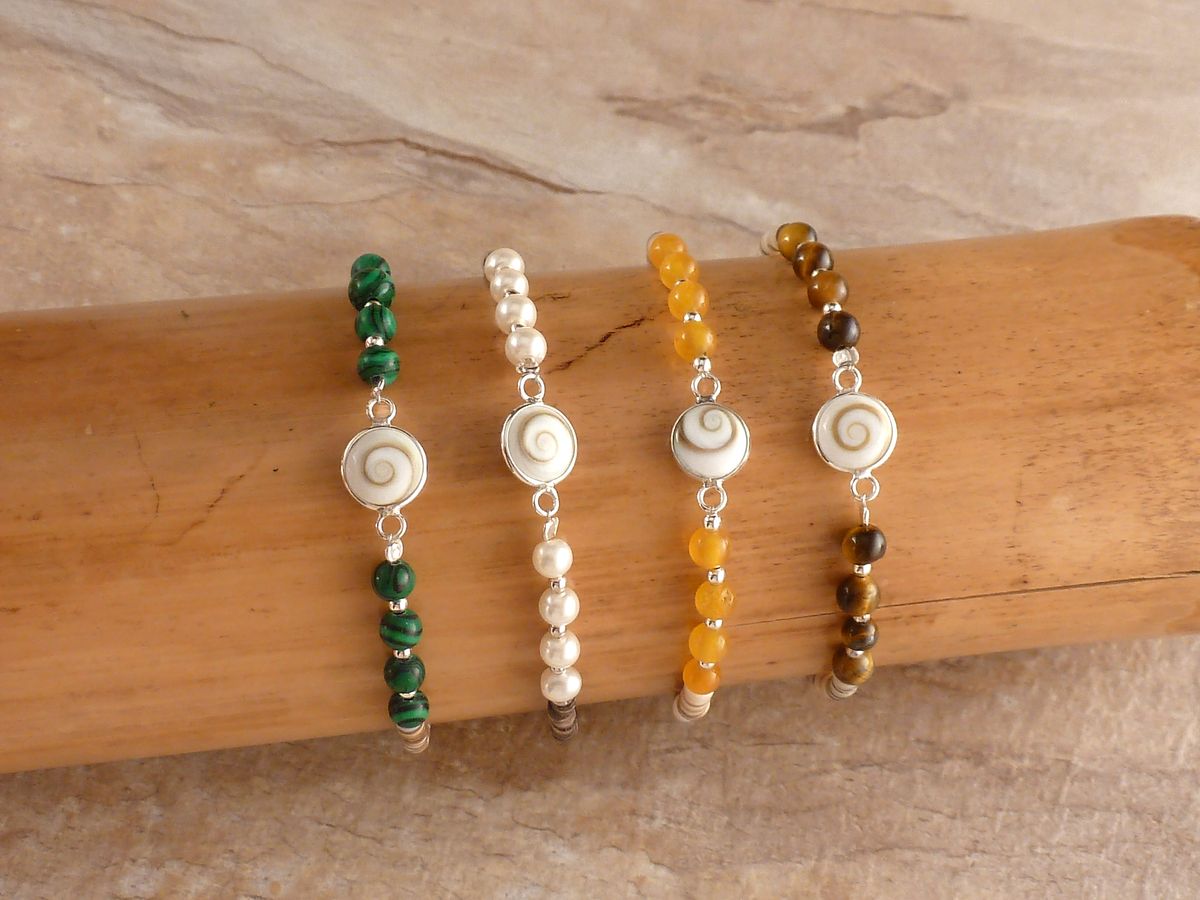 Armband Shiva Auge mit Edelstein Perlen – Bild 2