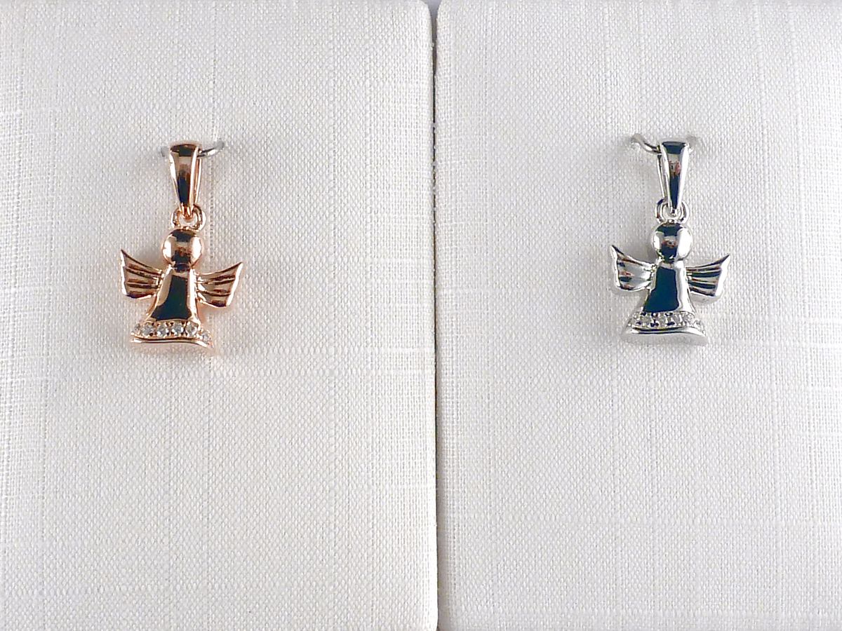 Anhänger 925 Silber Engel mit Zirkonia