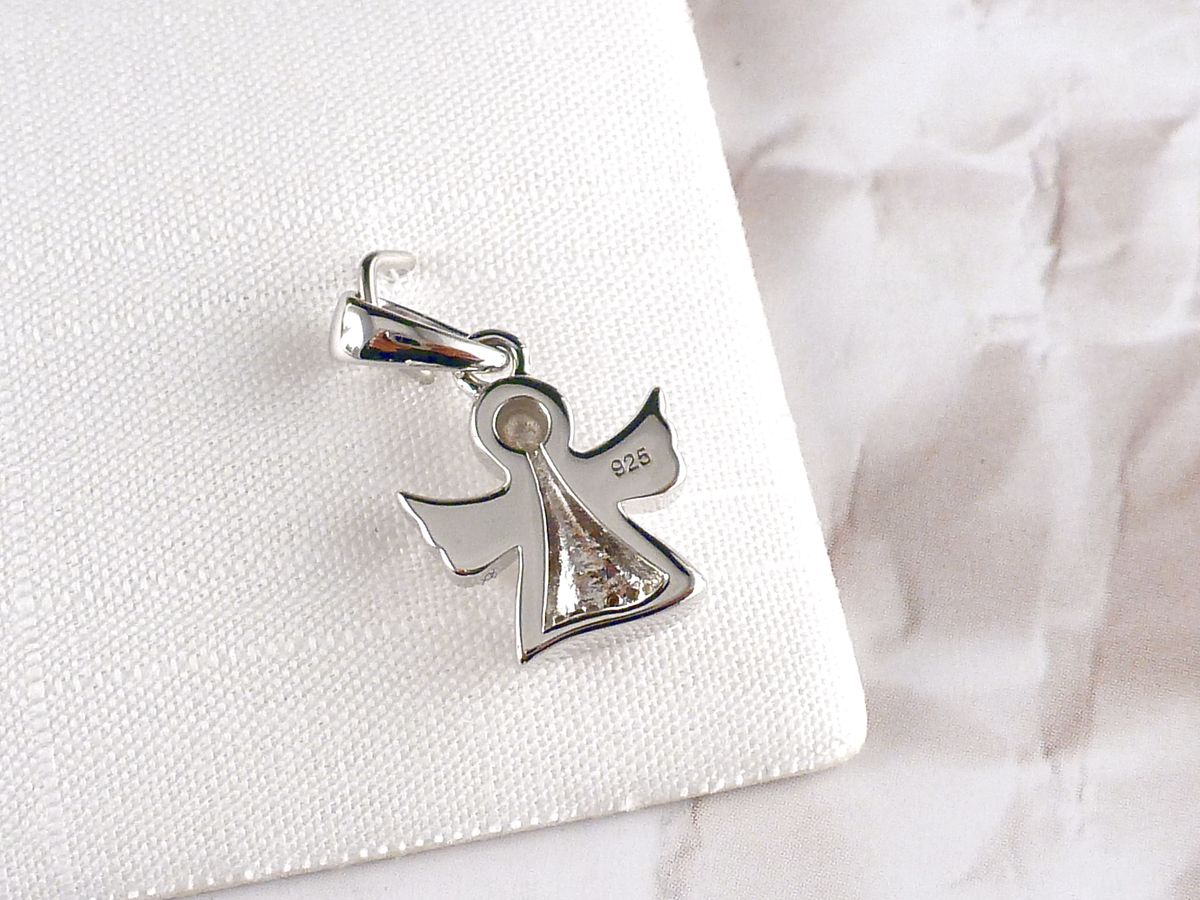 Anhänger 925 Silber Engel mit Zirkonia – Bild 3