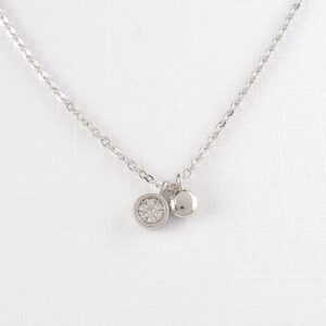Kette 925 Silber mit Anhänger Zirkonia Kreis