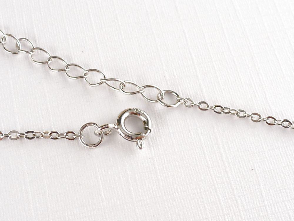 Kette 925 Silber mit Anhänger Zirkonia Kreis – Bild 3