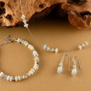 Kette 925 Silber Edelstein Andenopal